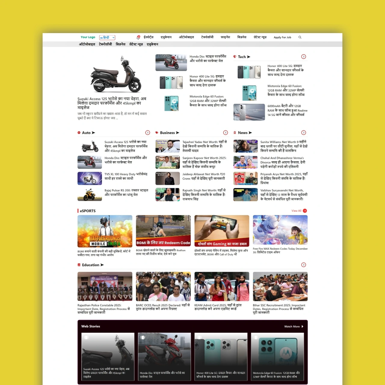 Taazatime news website template